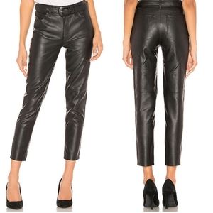 FREE PEOPLE belted vegan leather‎ pants size 24
